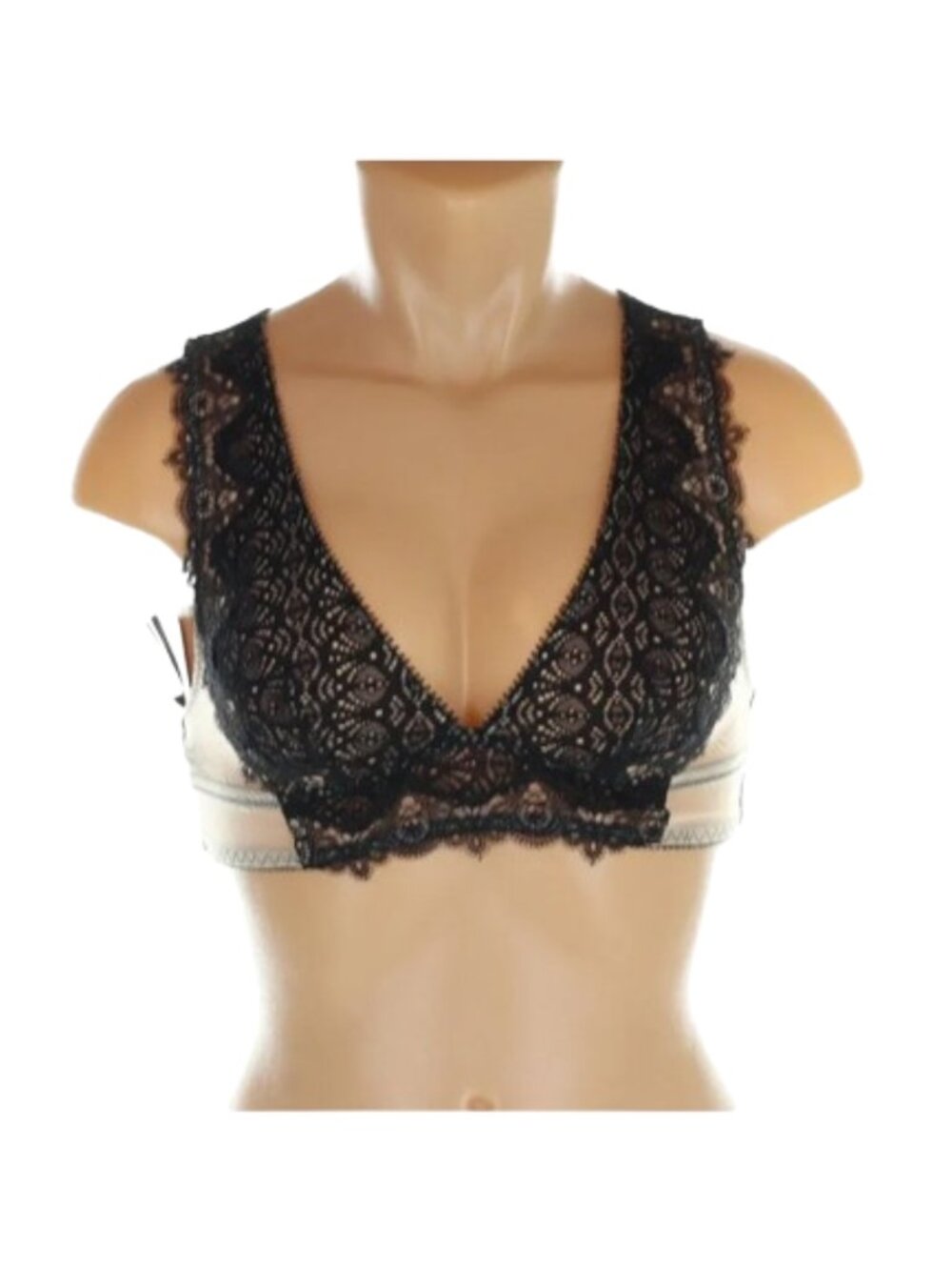 NWT Victoria's Secret Dream Angels Black Lace Bralette Nude Underlay - Size XS